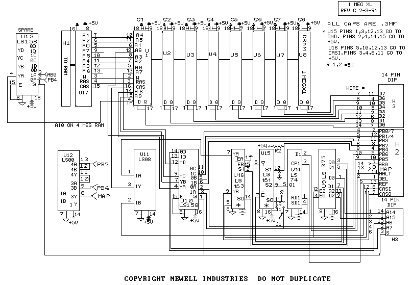 XL One Meg Schematic